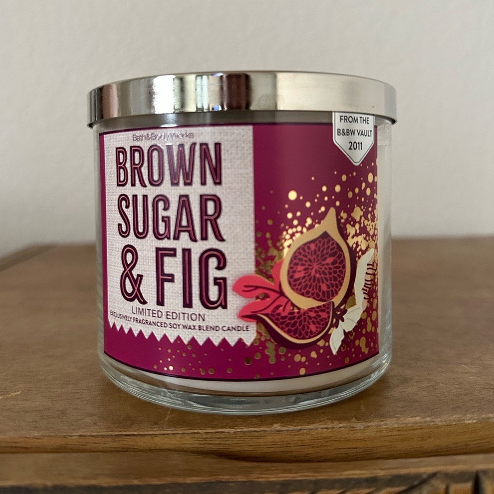 NEW Bath & Body Works BROWN SUGAR & FIG 3 wick candle NEW